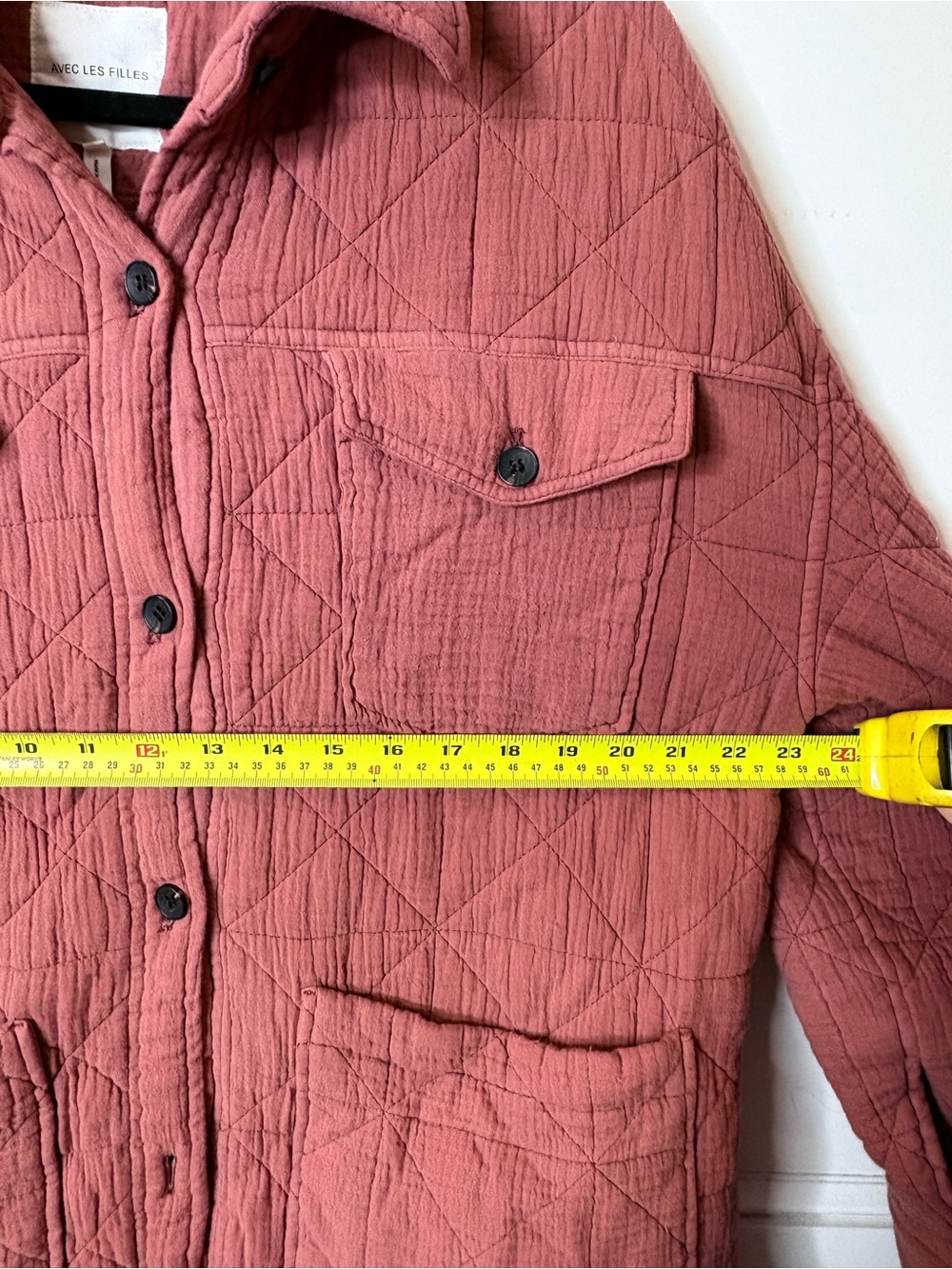 Avec Les Filles Quilted Long quilted farm girl jacket in Dusty Rose - Picture 14 of 16